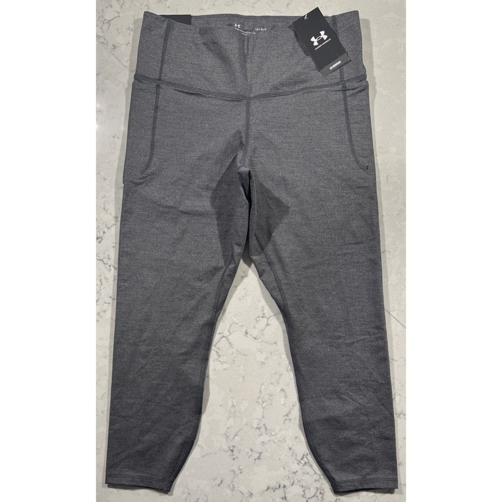 NWT Under Armour Meridian Leggings Womens Large Gray High Rise Yoga Performance